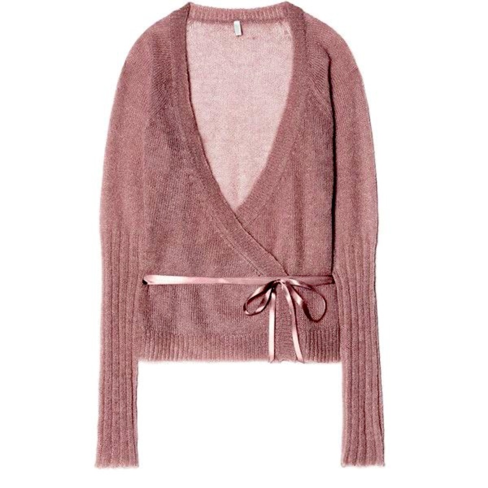 Dark Pink United Colors of Benetton Vintage Wrap Sweater.